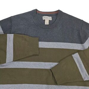 Duluth Strongarm Crew Sweater Mens XL Gray Brown Colorblock Outdoor Casual